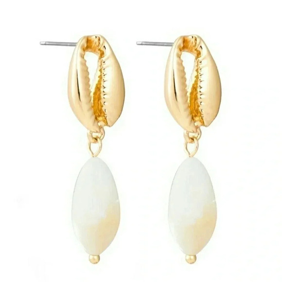 Mermaid Stud Dangle Earrings 18k - Picture 6 of 8